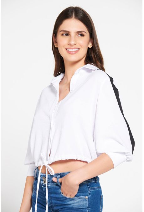 BLUSA CAMISERA QUEST COLOR BLANCO - quest