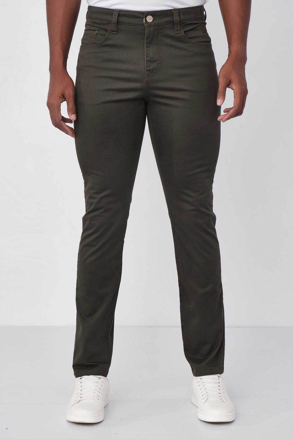 PANTALON 5 BOLSILLOS QUEST COLOR VERDE MILITAR - quest