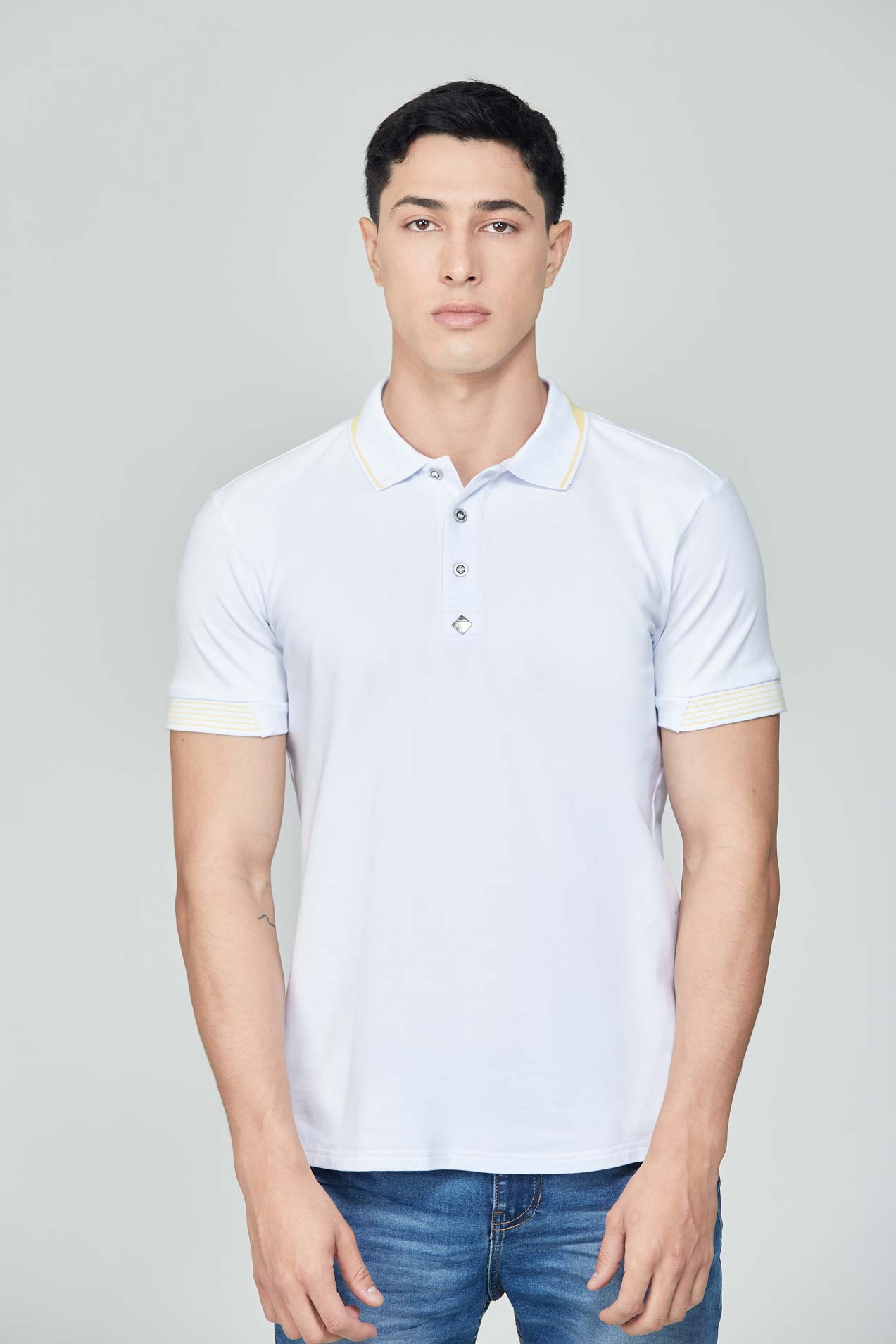 Polo Manga corta Color Blanco optico Para Hombre