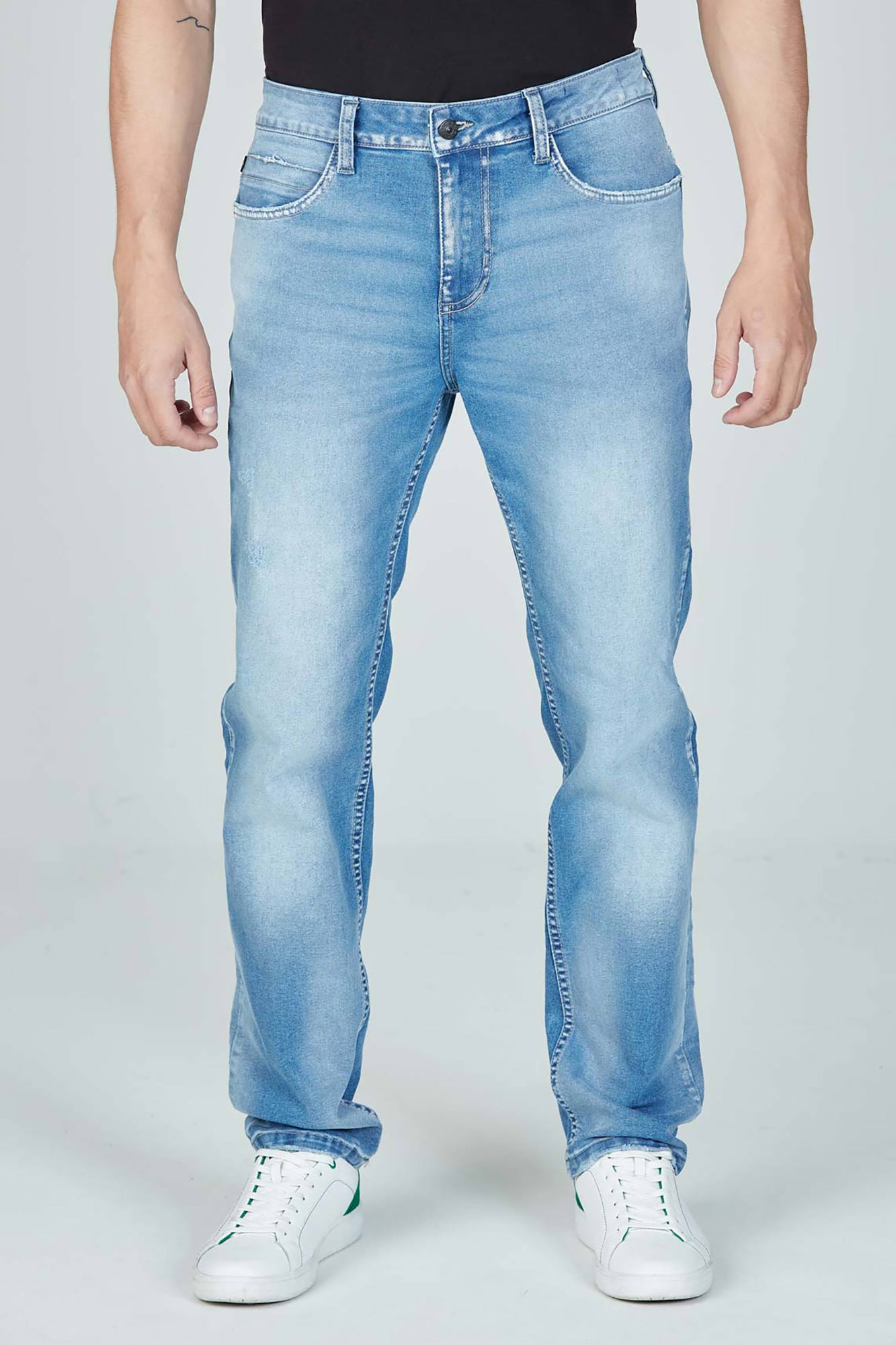Jean Regular Color Azul medio claro Para Hombre