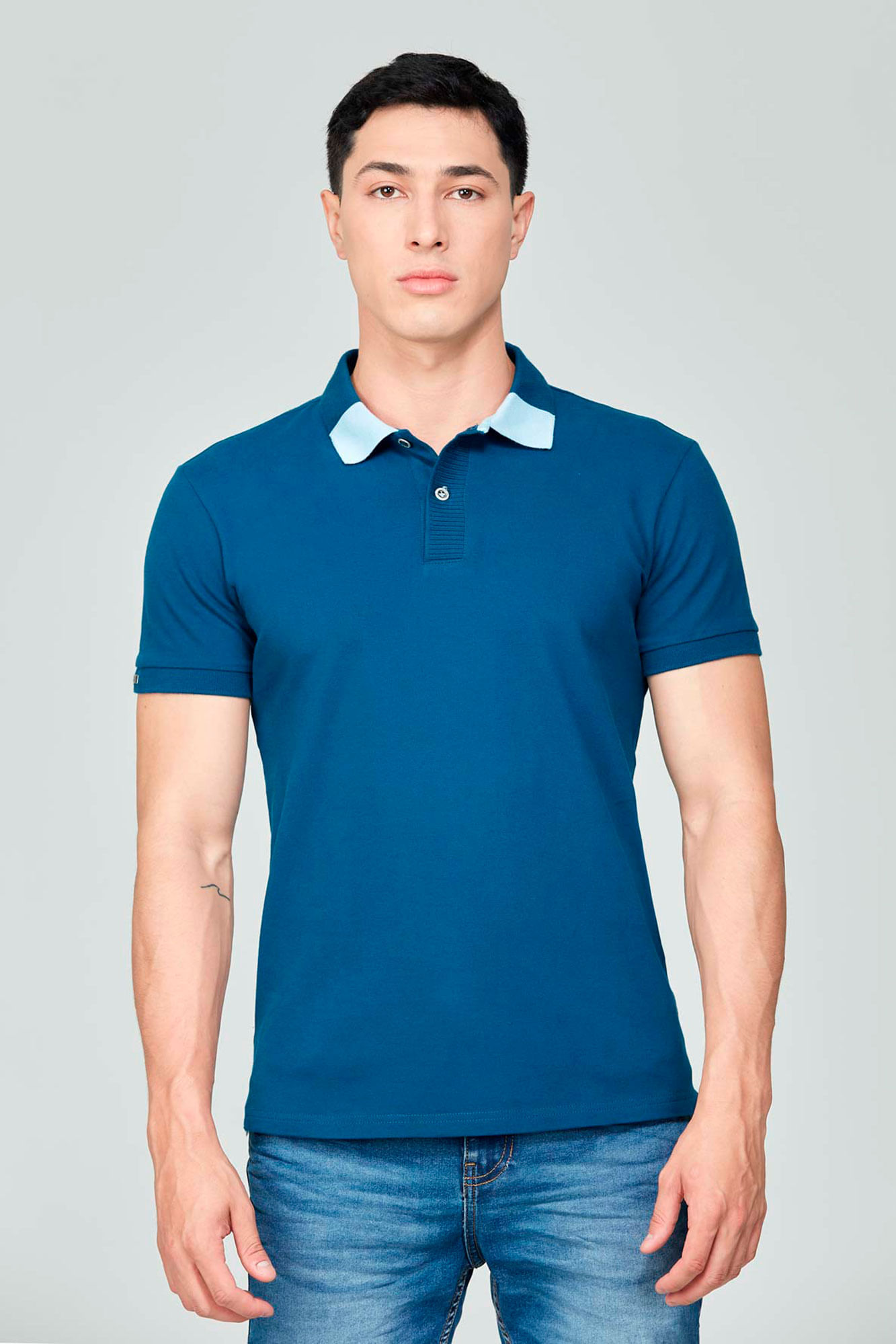 Polo Manga corta Color Opalo azul Para Hombre