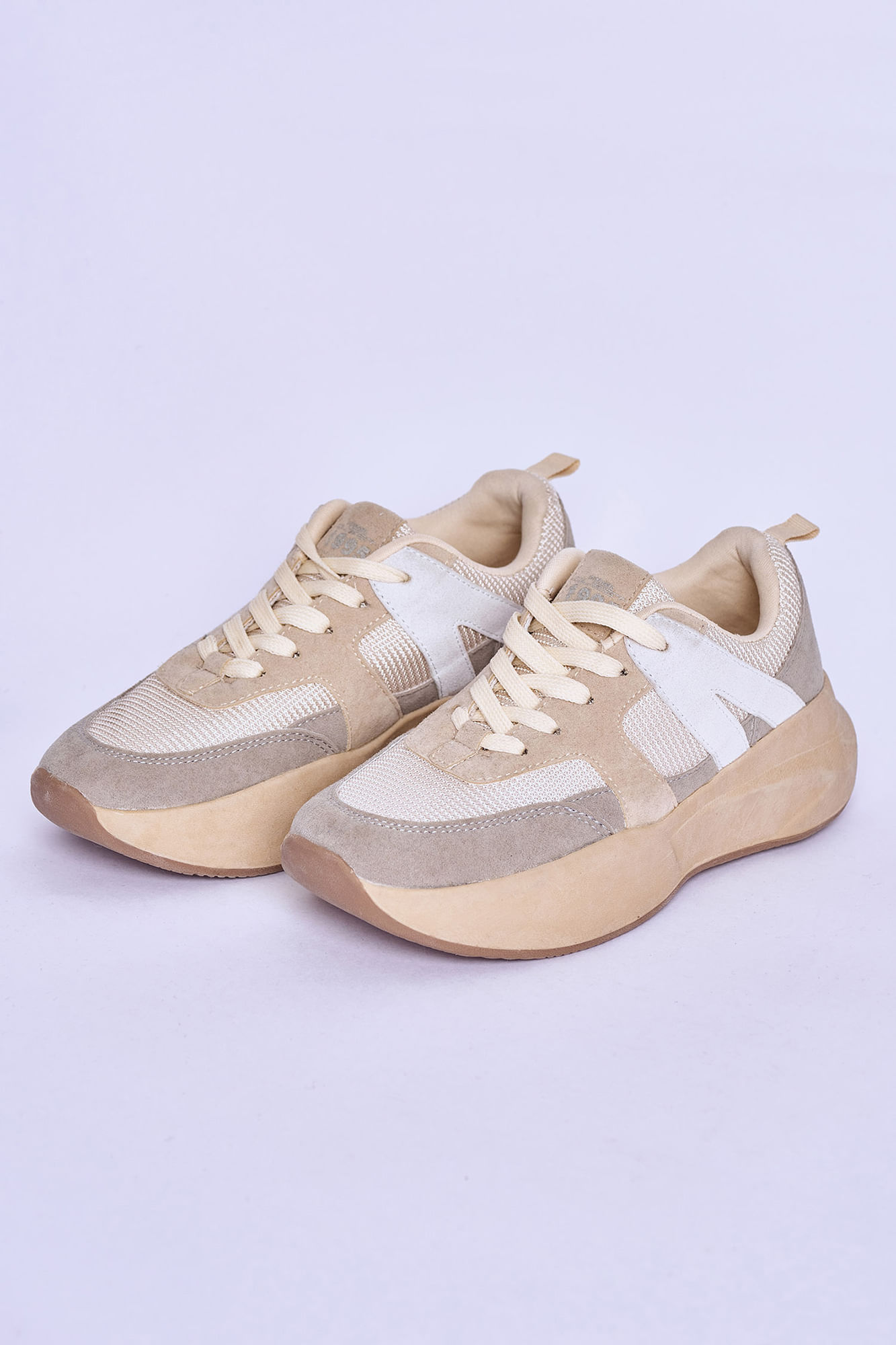 Zapatos Tenis Color Beige Para Mujer