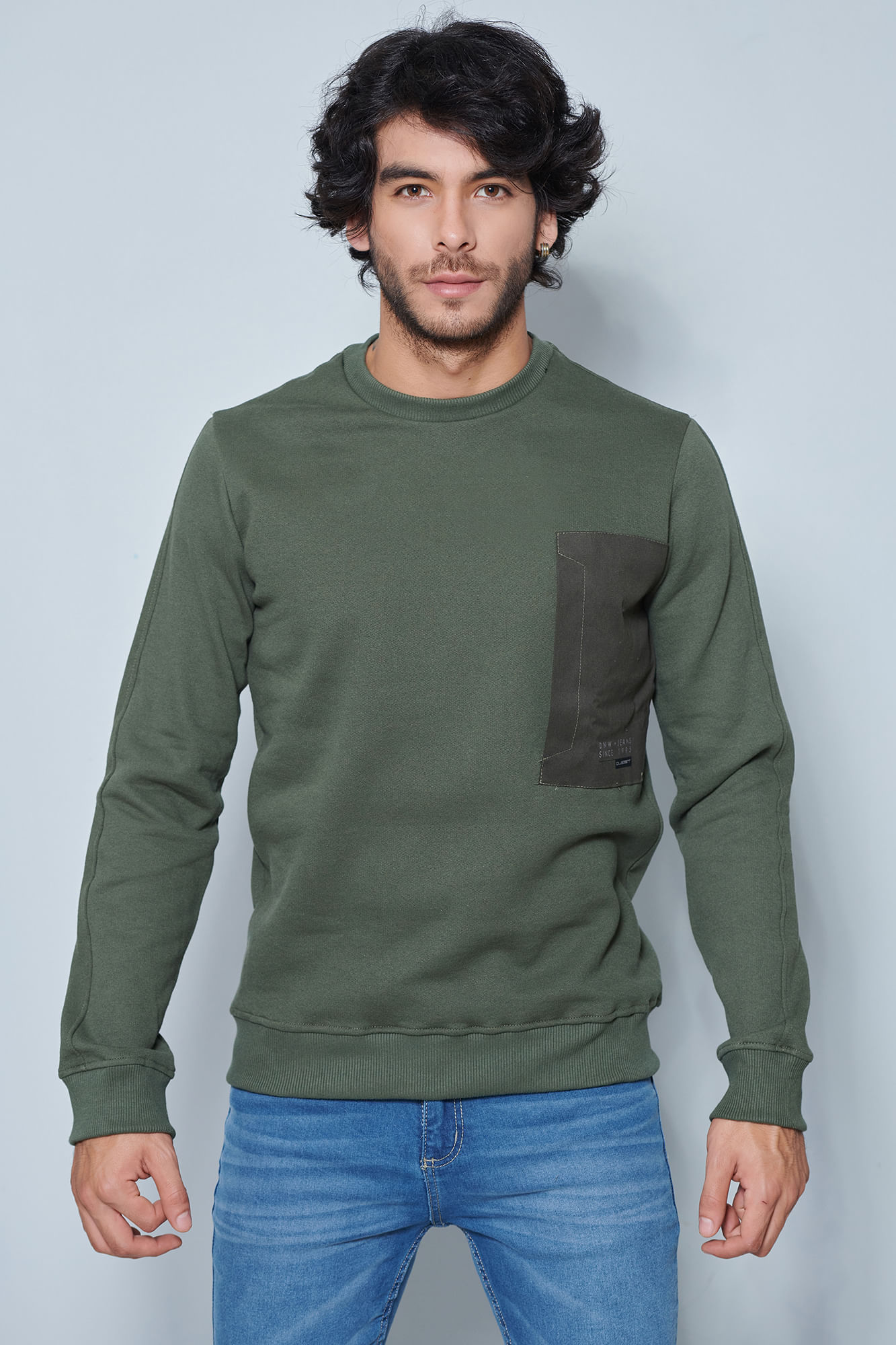 Buzo Cerrado Color Verde militar Para Hombre