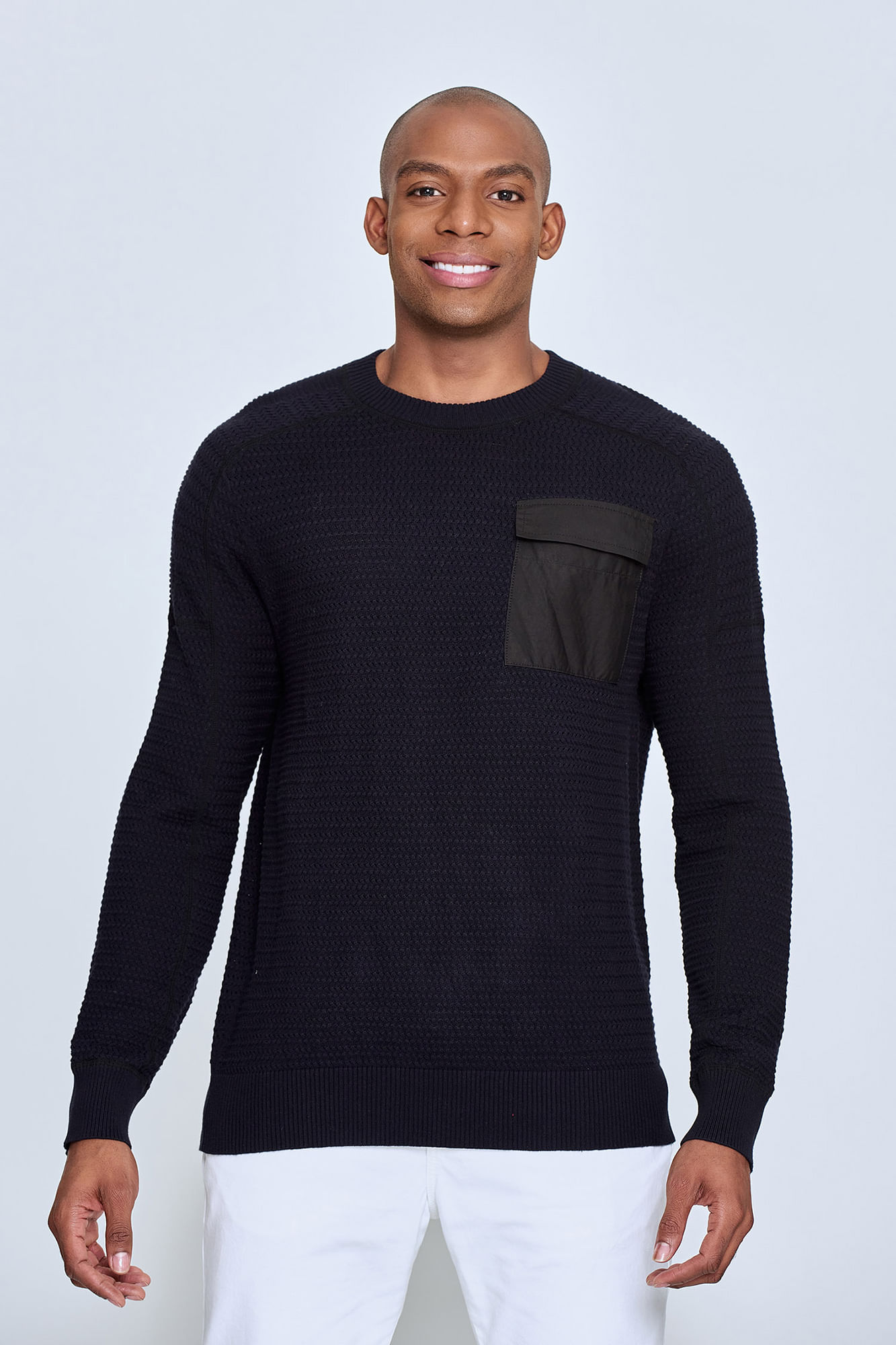 Sweater Cerrado Color Azul Oscuro Para Hombre