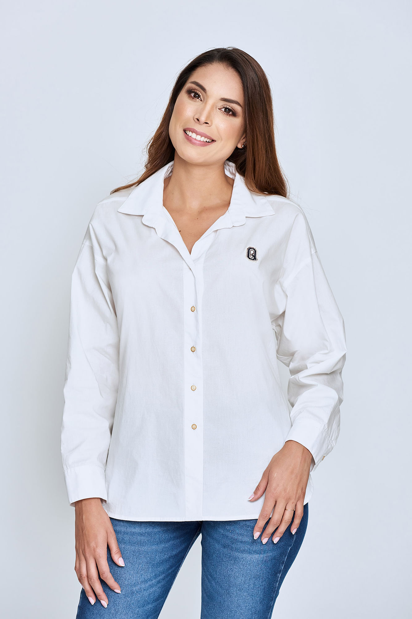 Blusa Manga Larga Color Ivory Para Mujer