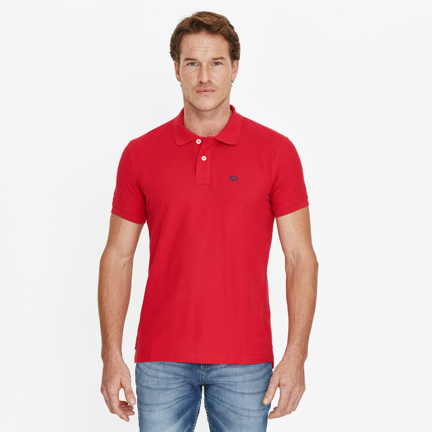 Polo Slim Color Rojo Para Hombre