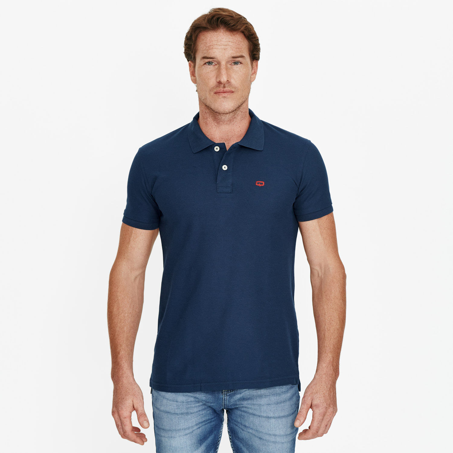 Polo Slim Color Azul oscuro Para Hombre