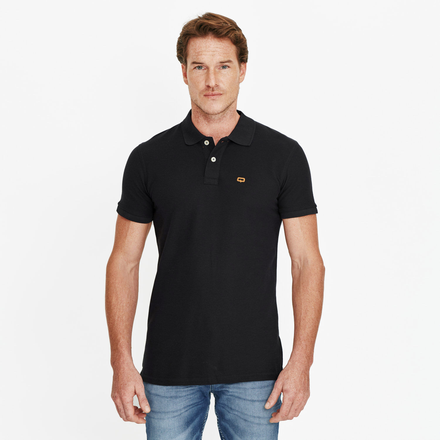 Polo Slim Color Negro Para Hombre