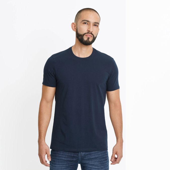 Camiseta Slim Manga Corta Color Azul oscuro Para Hombre