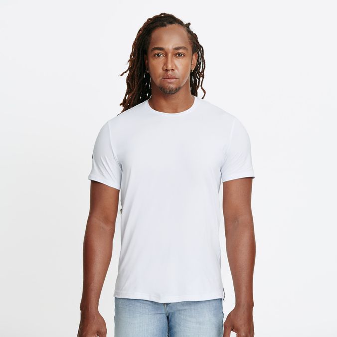 Camiseta Slim Manga Corta Color Blanco optico Para Hombre