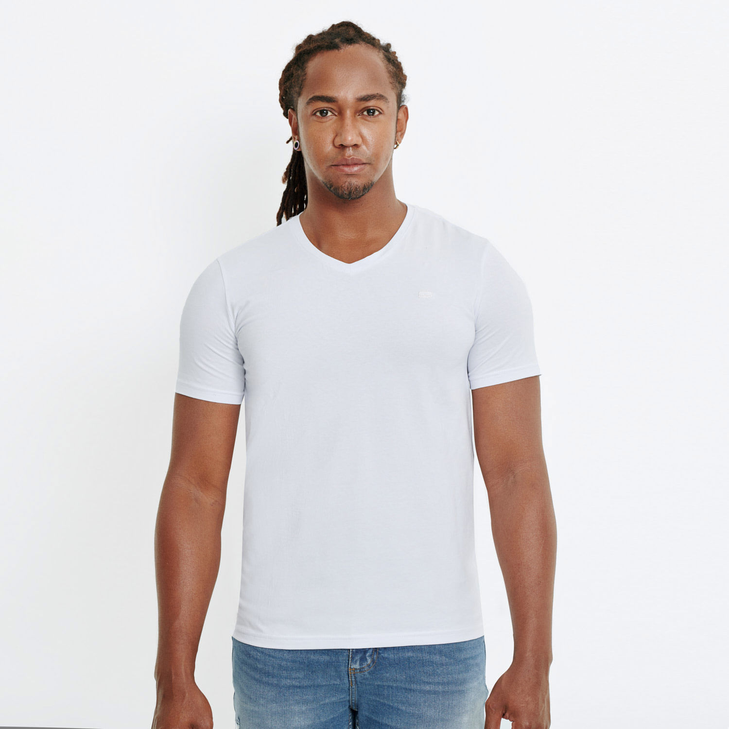 Camiseta Unicolor Color Blanco optico Para Hombre