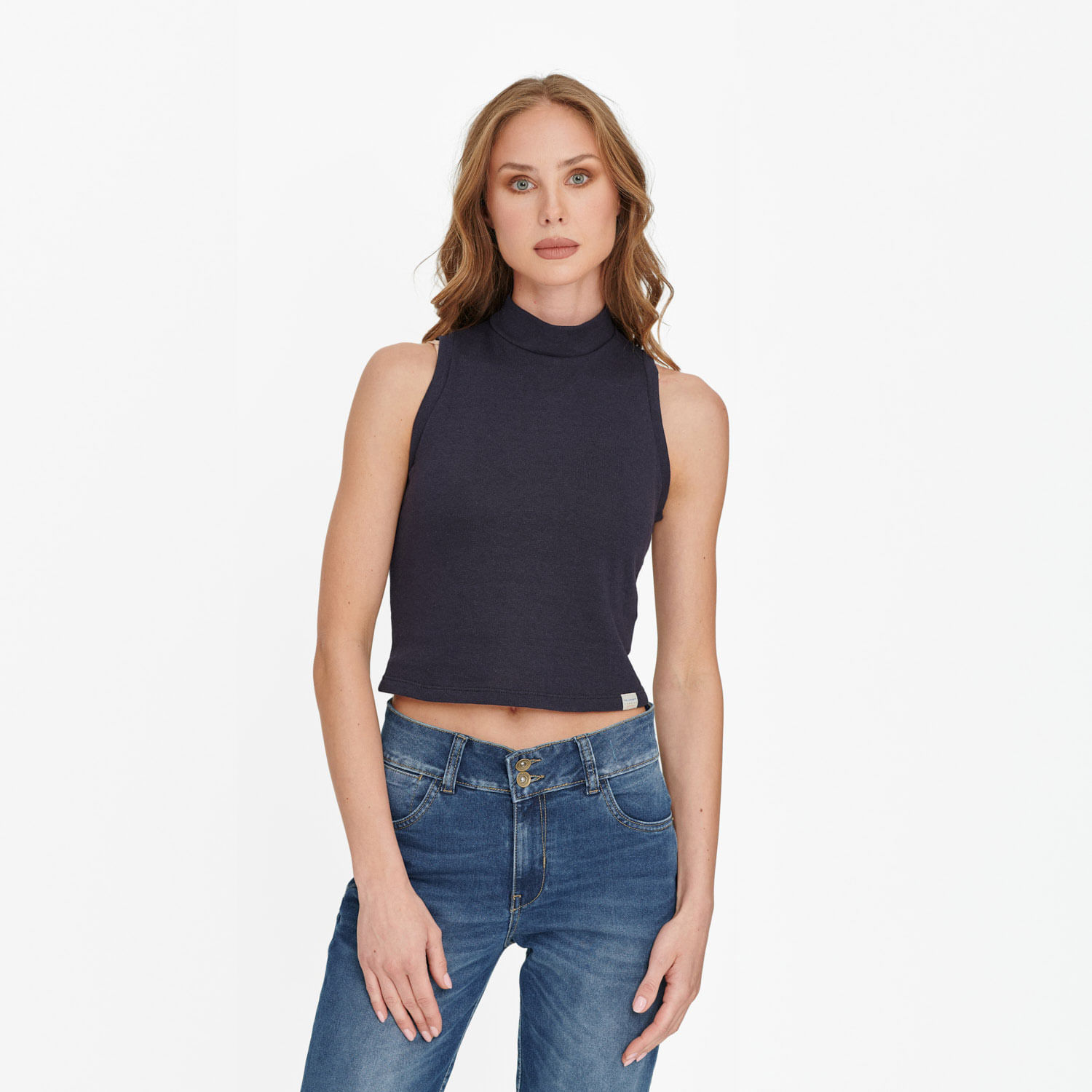 Blusa Manga Sisa Color Azul Oscuro Para Mujer