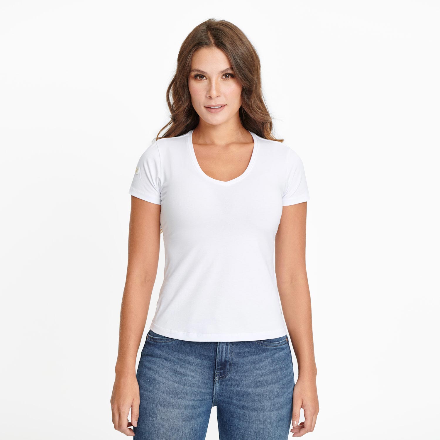 Camiseta Premium Manga corta Color Blanco optico Para Mujer
