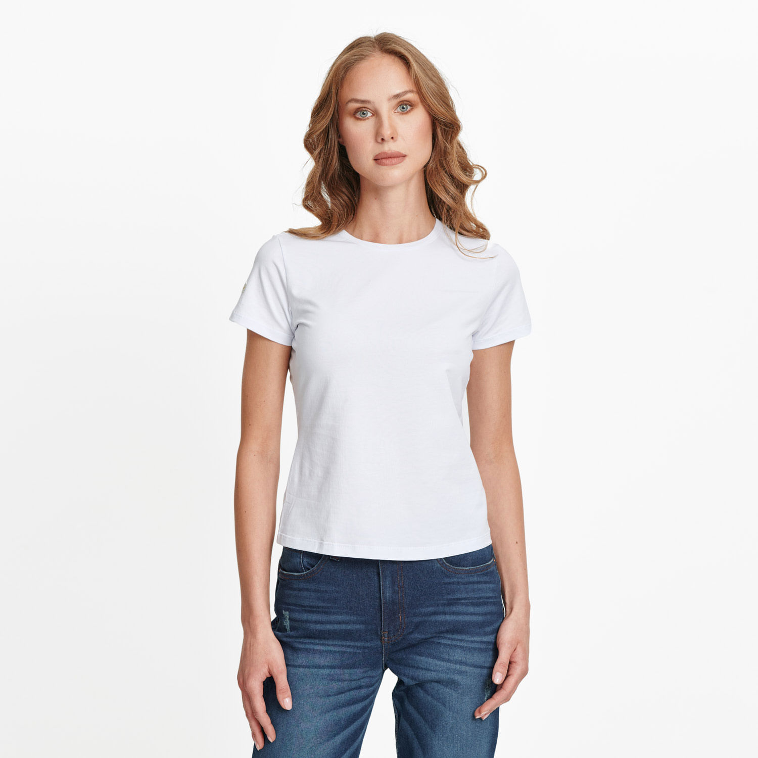 Camiseta Premium Manga corta Color Blanco optico Para Mujer