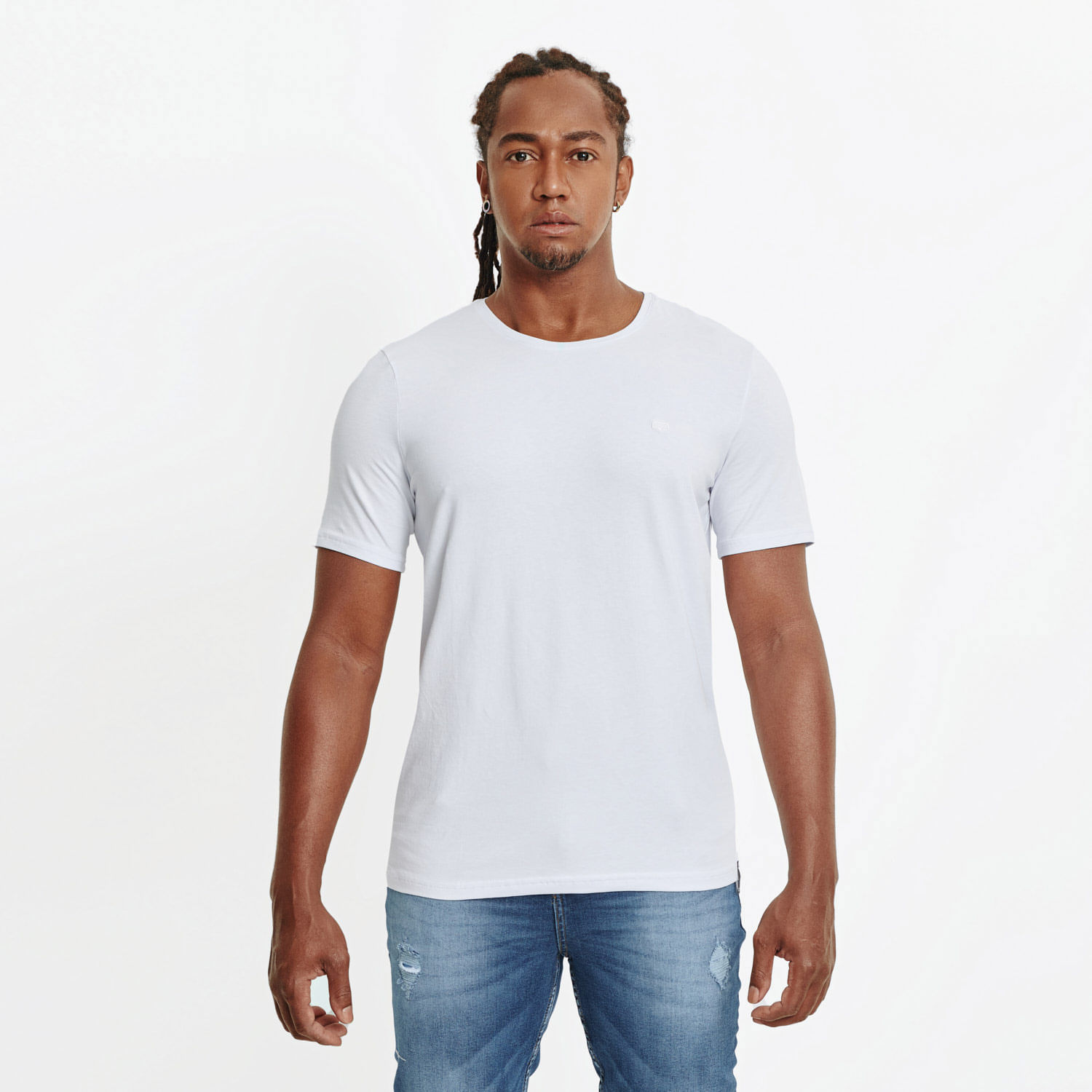 Camiseta Unicolor Color Blanco optico Para Hombre