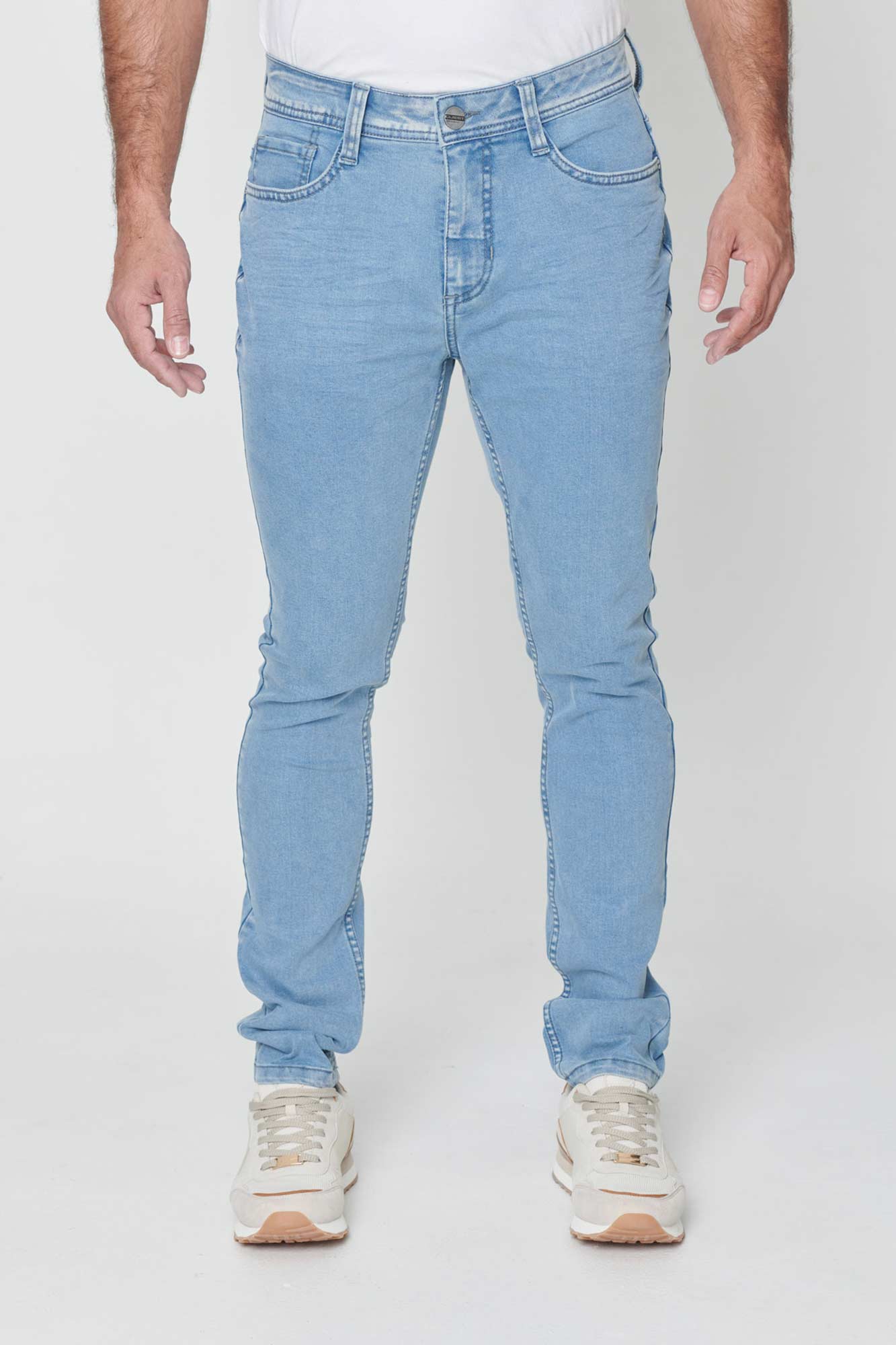Jean Skinny Color Azul Claro Para Hombre