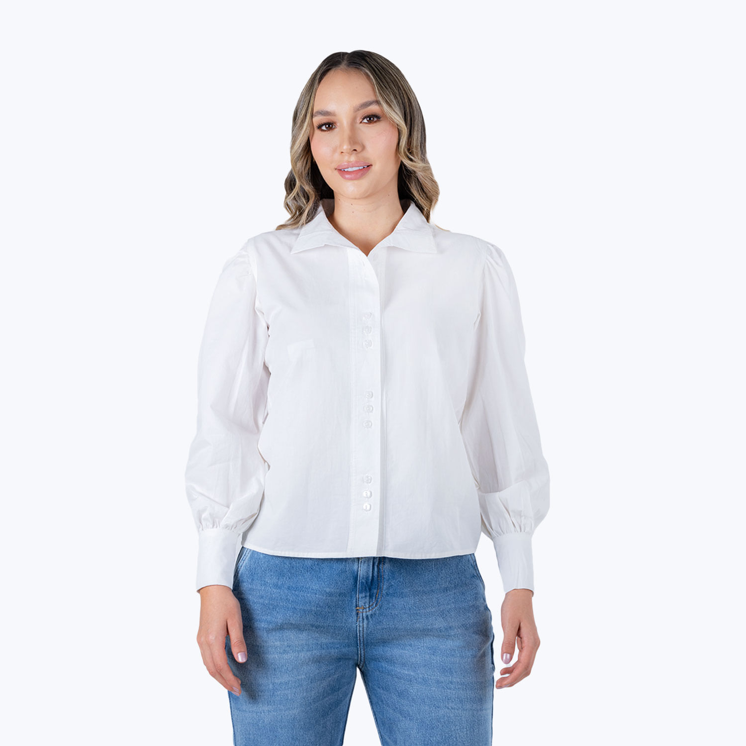 Blusa Manga 3/4 Color Blanco Para Mujer