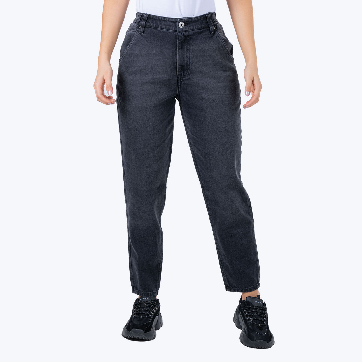 Jean Baggy Color Negro Para Mujer