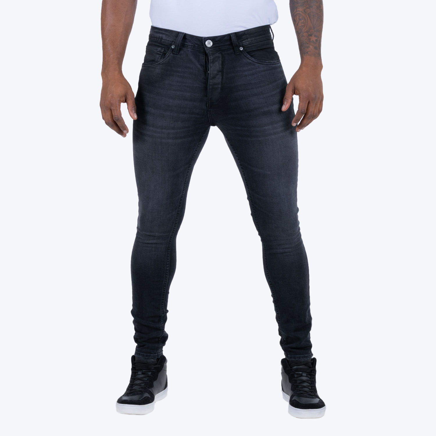 Jean Super Skinny Color Negro Para Hombre