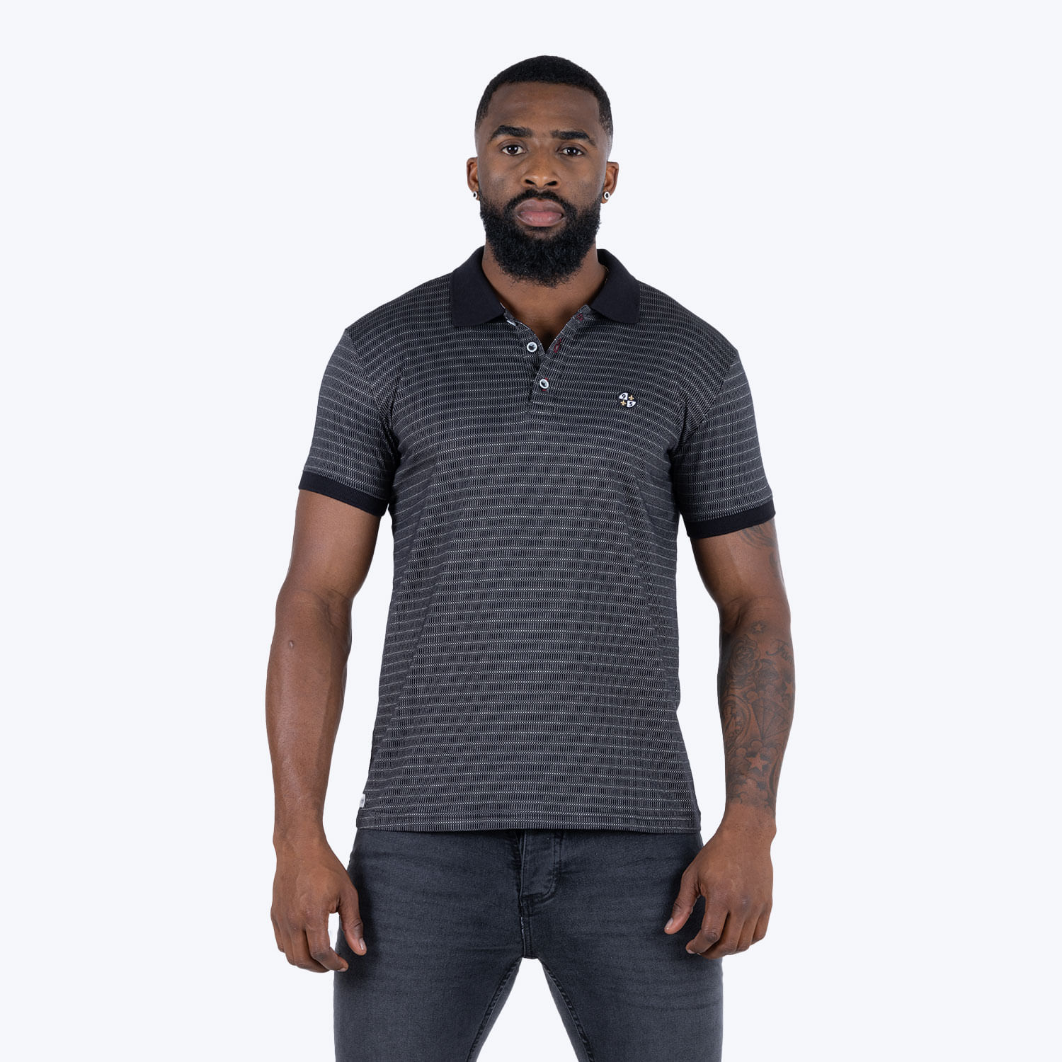 Polo Manga Corta Color Negro Para Hombre