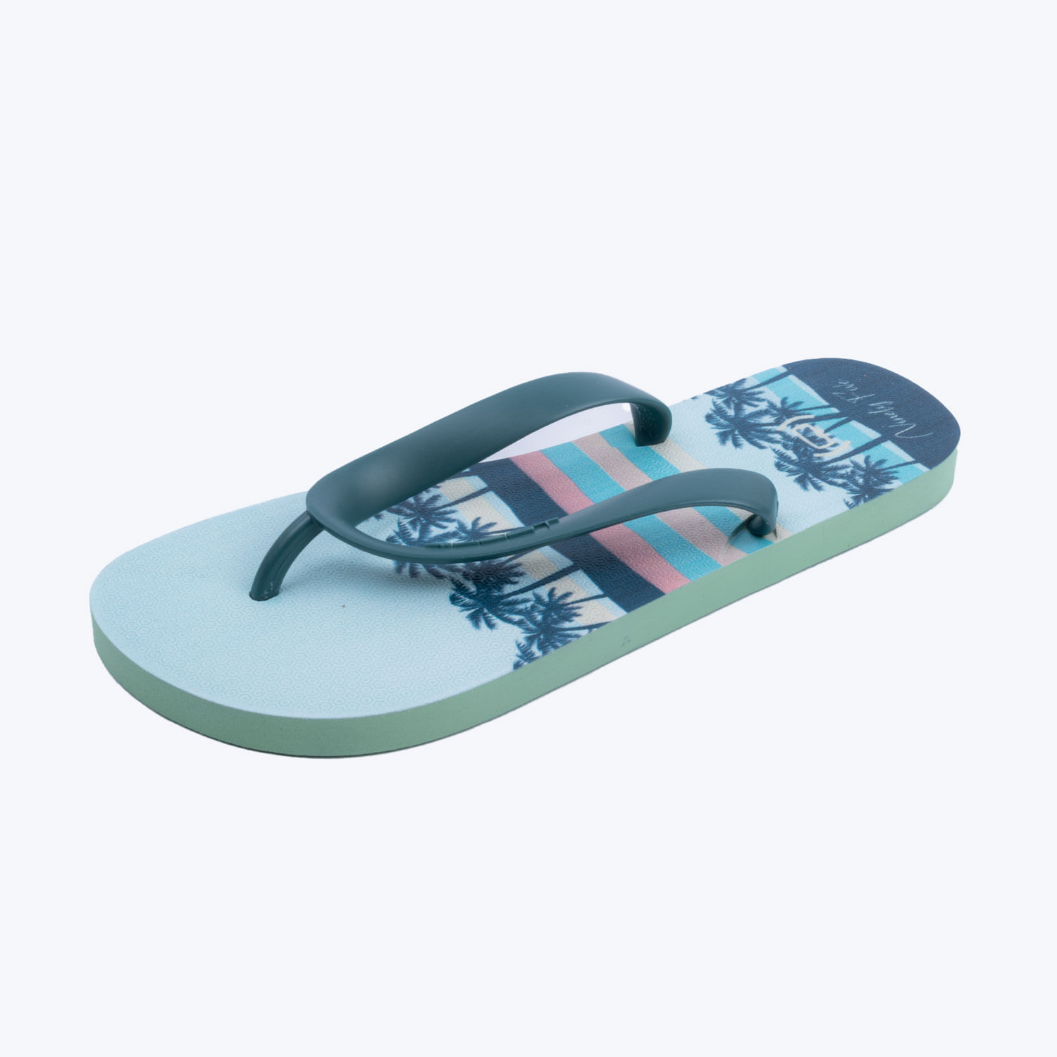 Sandalias Tres Puntadas Color Verde Menta Empolvado Para Hombre