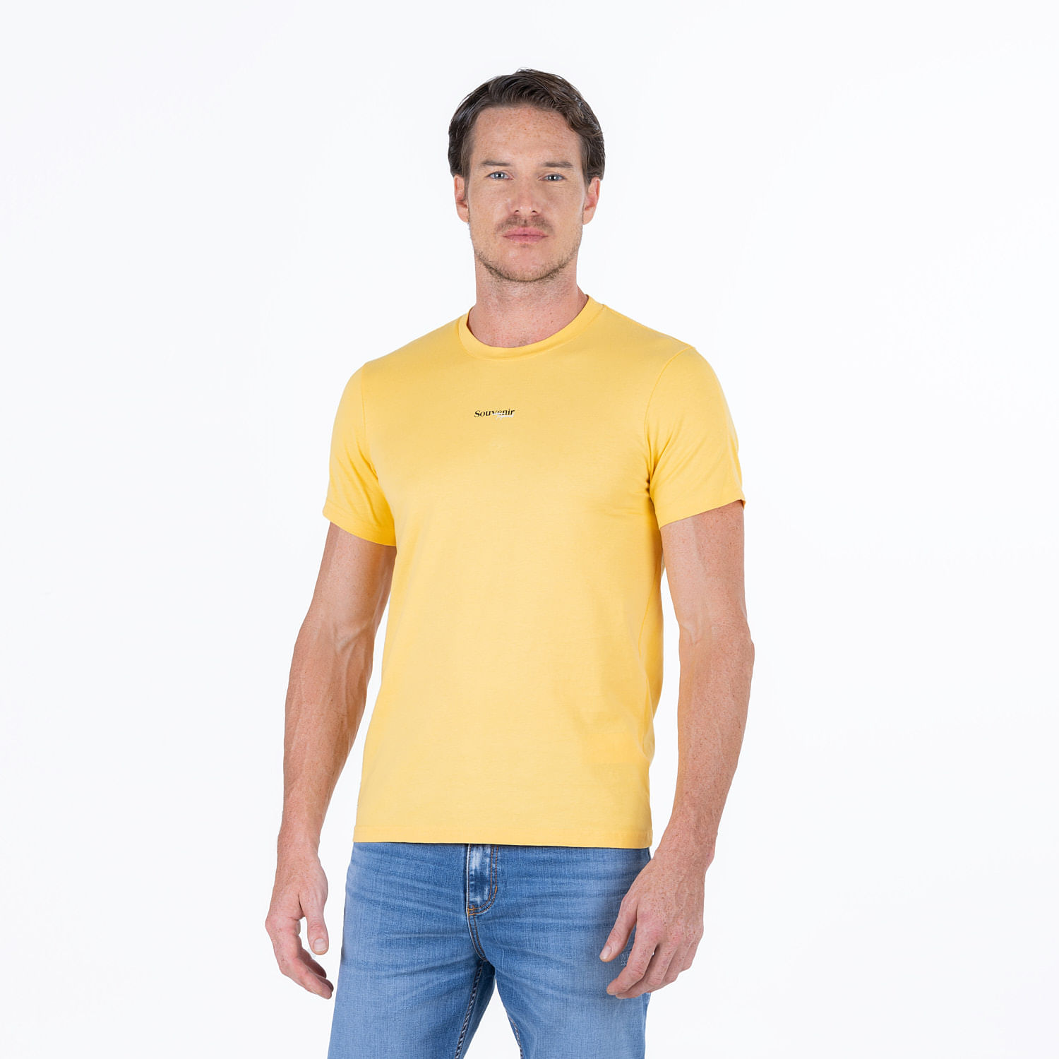 Camiseta básica SUNSET de manga corta color Amarillo