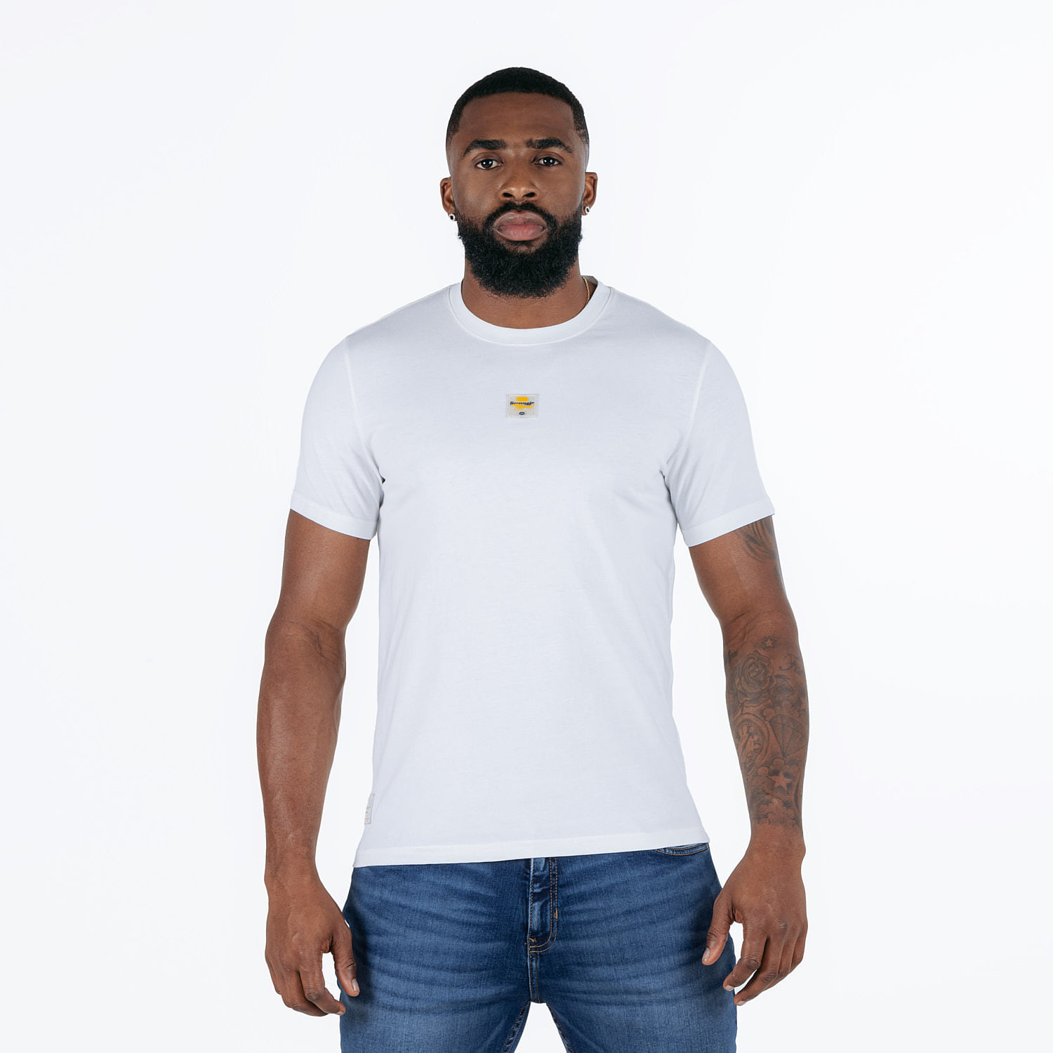 Camiseta Manga Corta Color Ivory Para Hombre