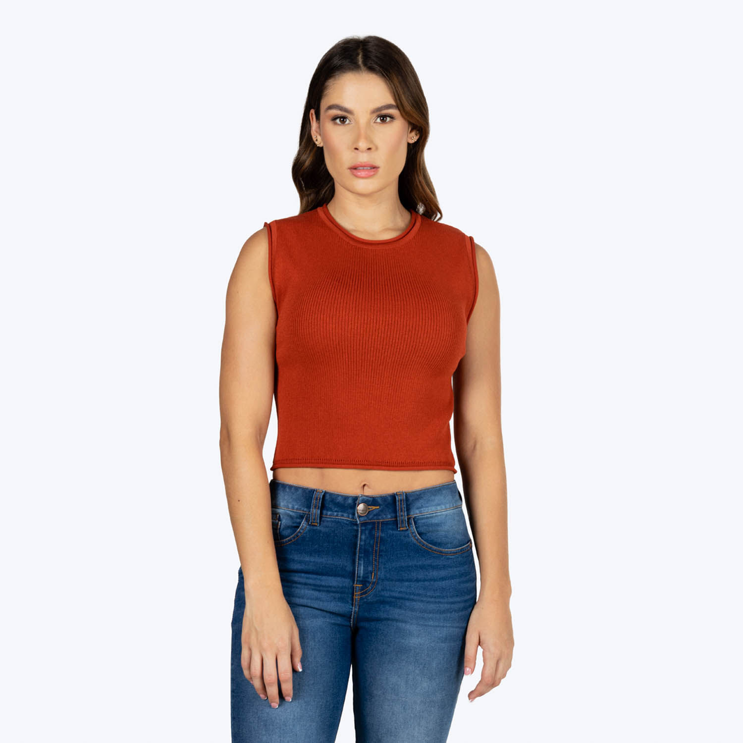 Blusa Manga Sisa Color Terracota Para Mujer