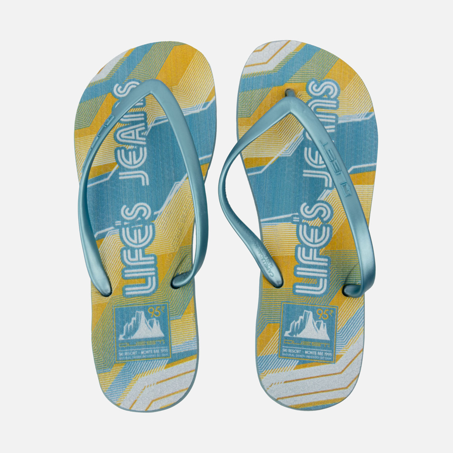 Sandalias Tres Puntadas Color Azul Claro Para Mujer