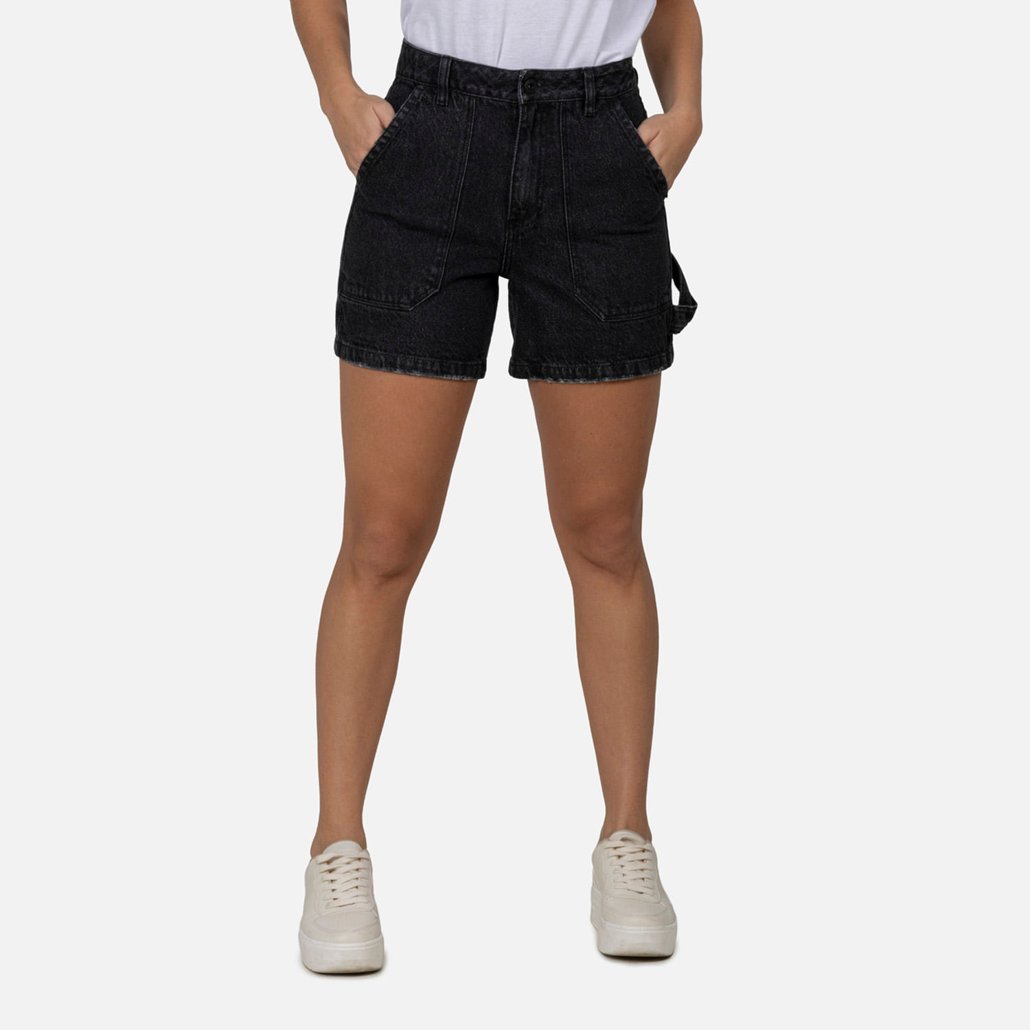 Short Cargo Color Negro Para Mujer