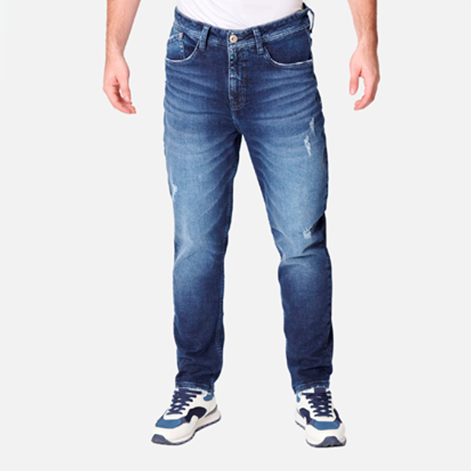 Jean Baggy Color Azul Medio Oscuro Para Hombre