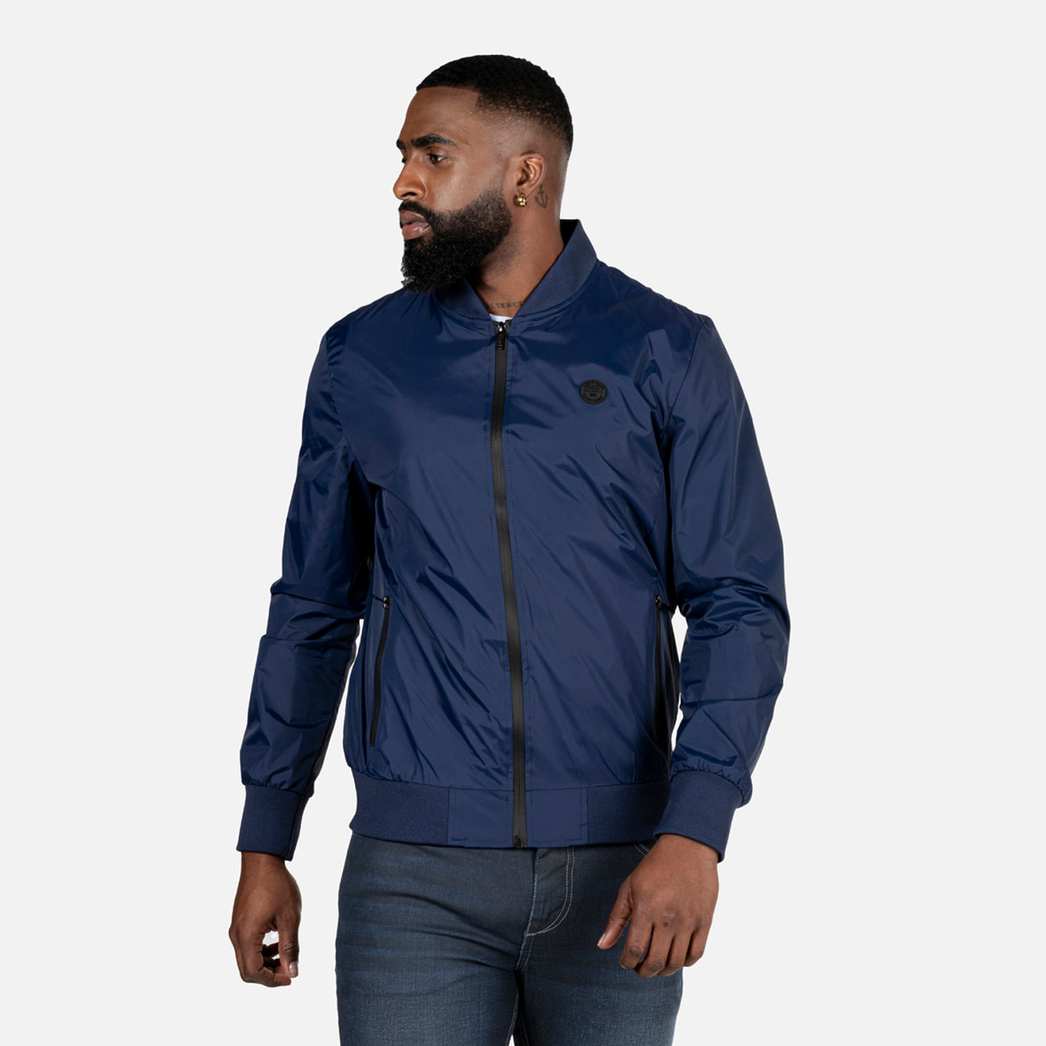 Chaqueta Bomber Color Azul Oscuro Para Hombre