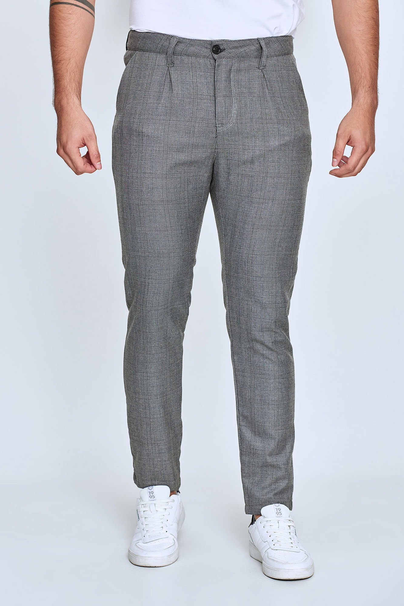 Pantalon Tipo Chino Color Gris Jaspe Oscuro Para Hombre