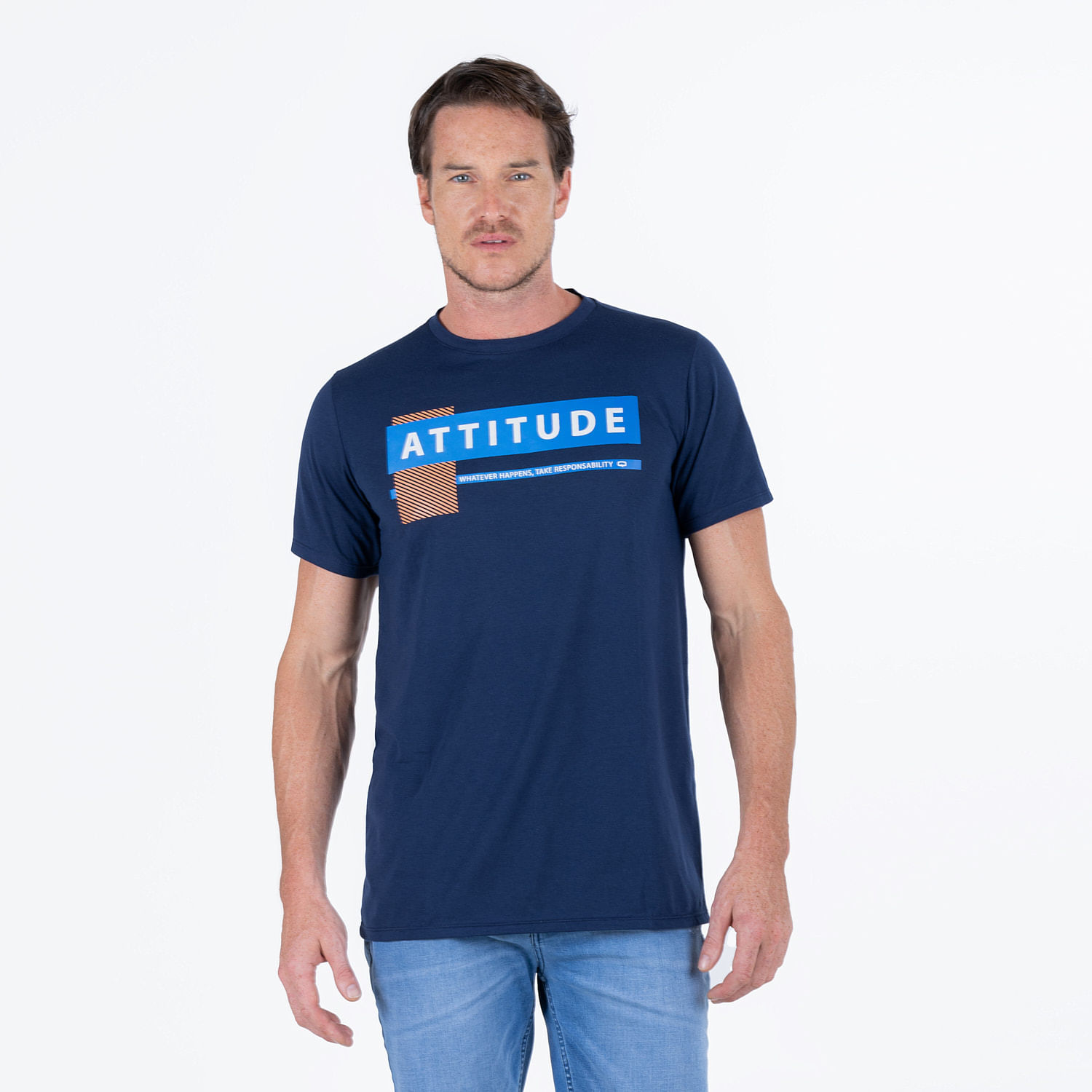 Camiseta Estampado Localizado Color Azul Oscuro Para Hombre