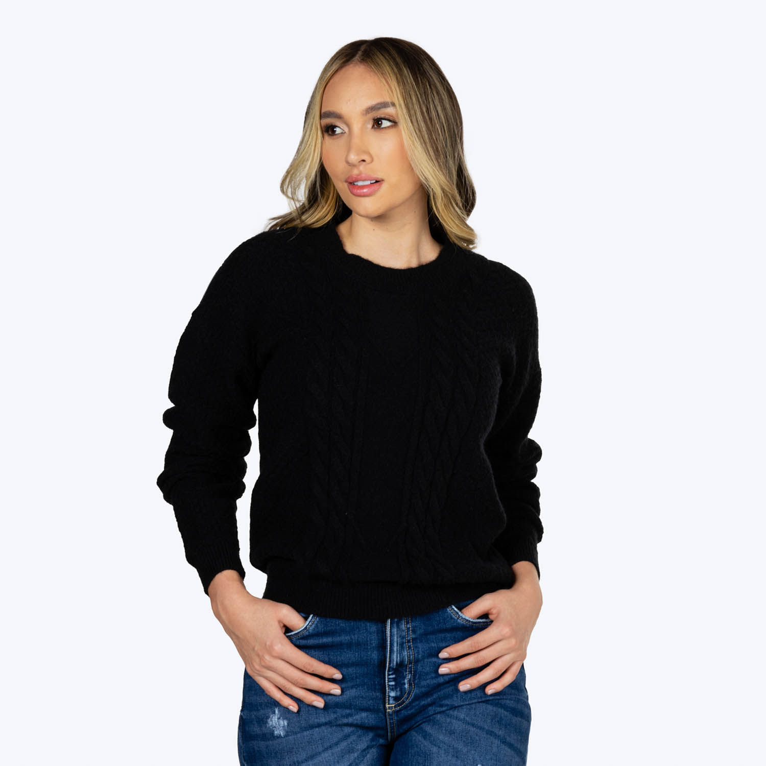 Sweater Cerrado Color Negro Para Mujer