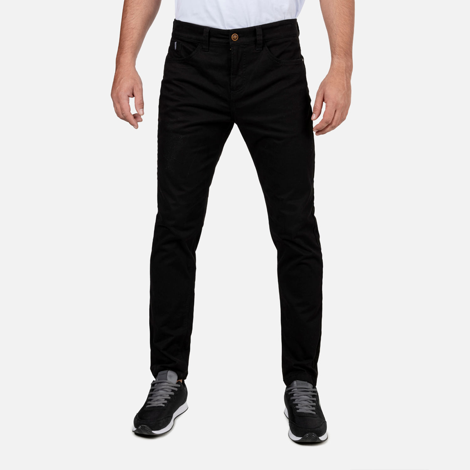 Pantalon 5 Bolsillos Color Negro Para Hombre