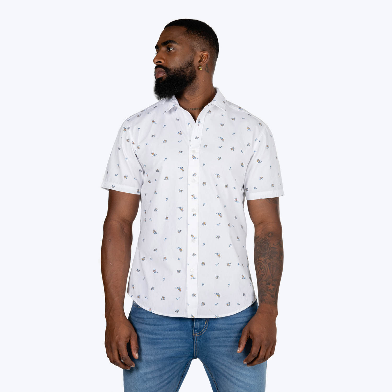 Camisa Manga Corta Color Blanco Para Hombre