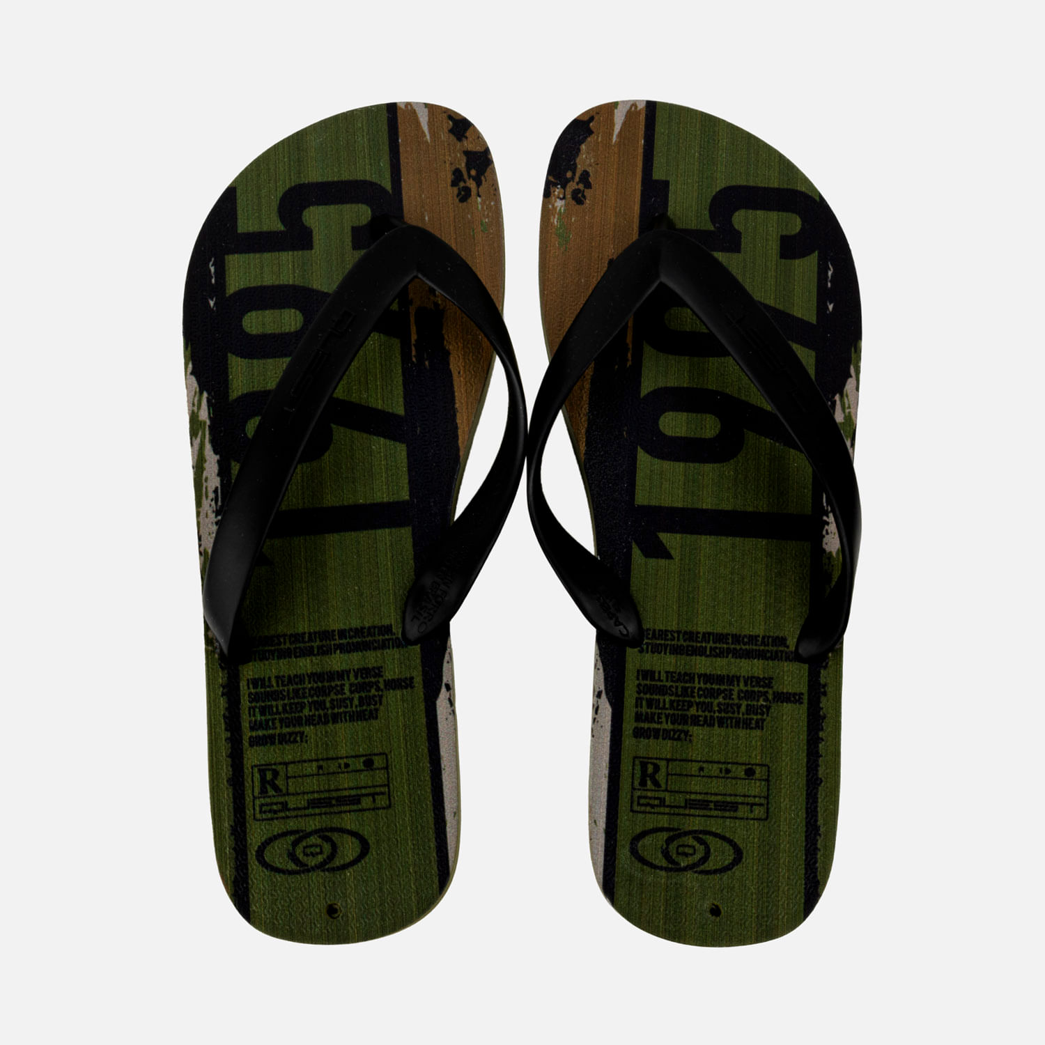 Sandalias Tres Puntadas Color Verde Militar Para Hombre