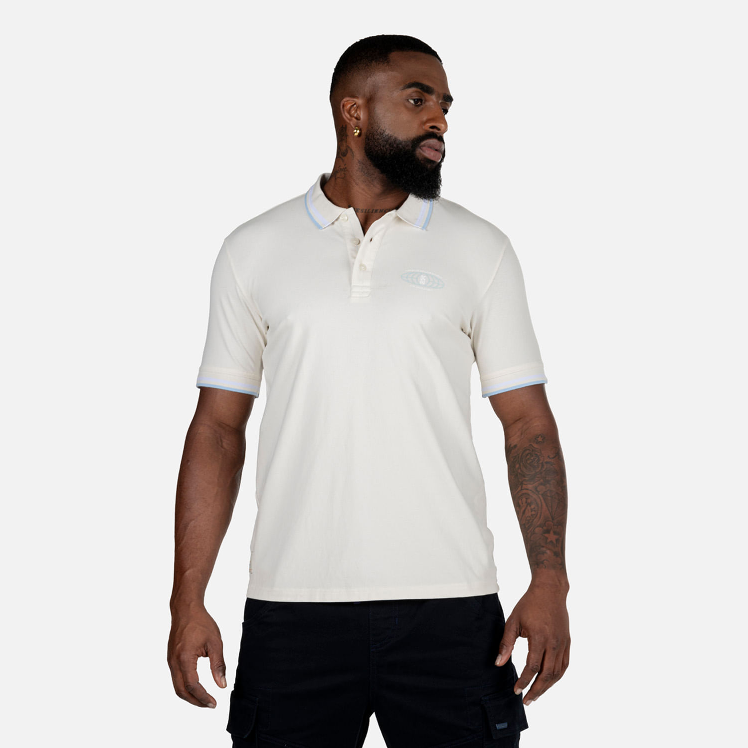 Polo Manga Corta Color Ivory Para Hombre