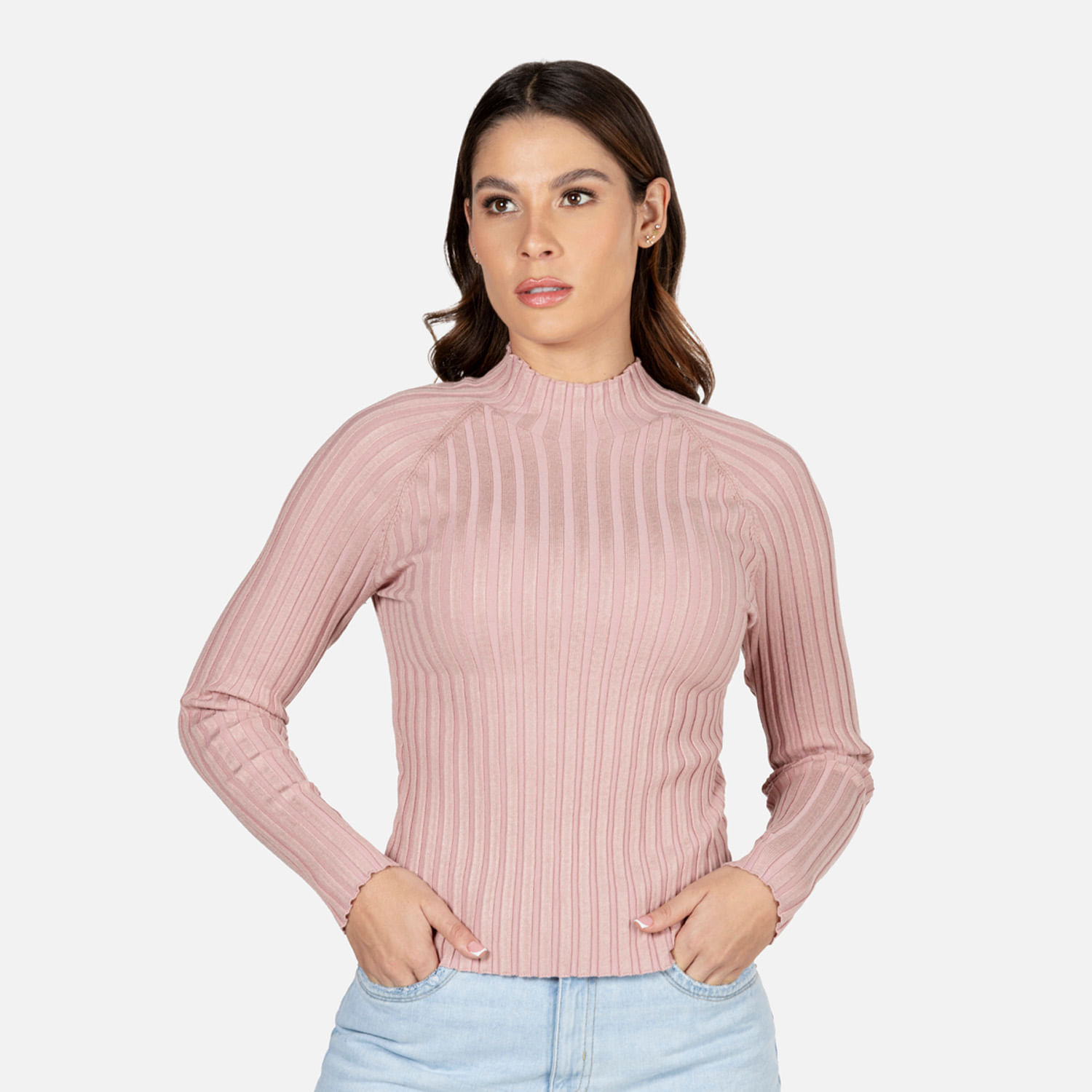 Sweater Cerrado Color Nude Para Mujer