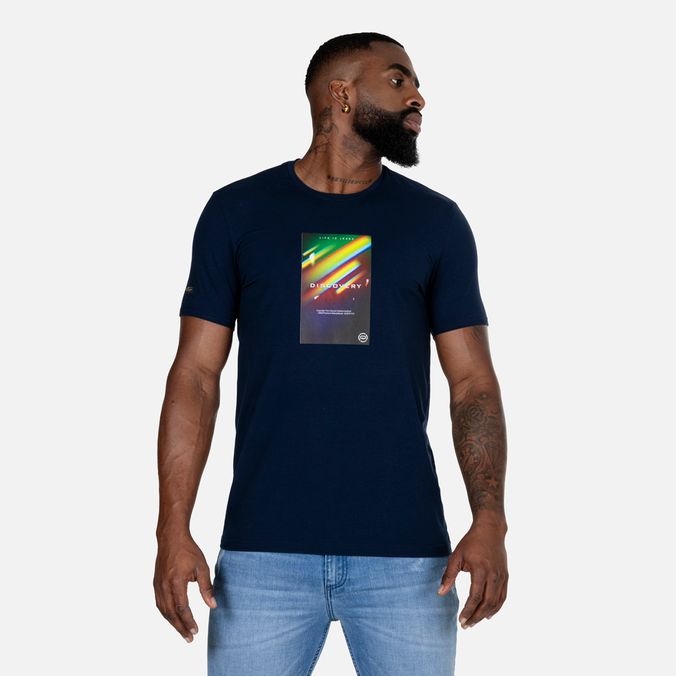 Camiseta Premium Manga Corta Color Azul Oscuro Para Hombre
