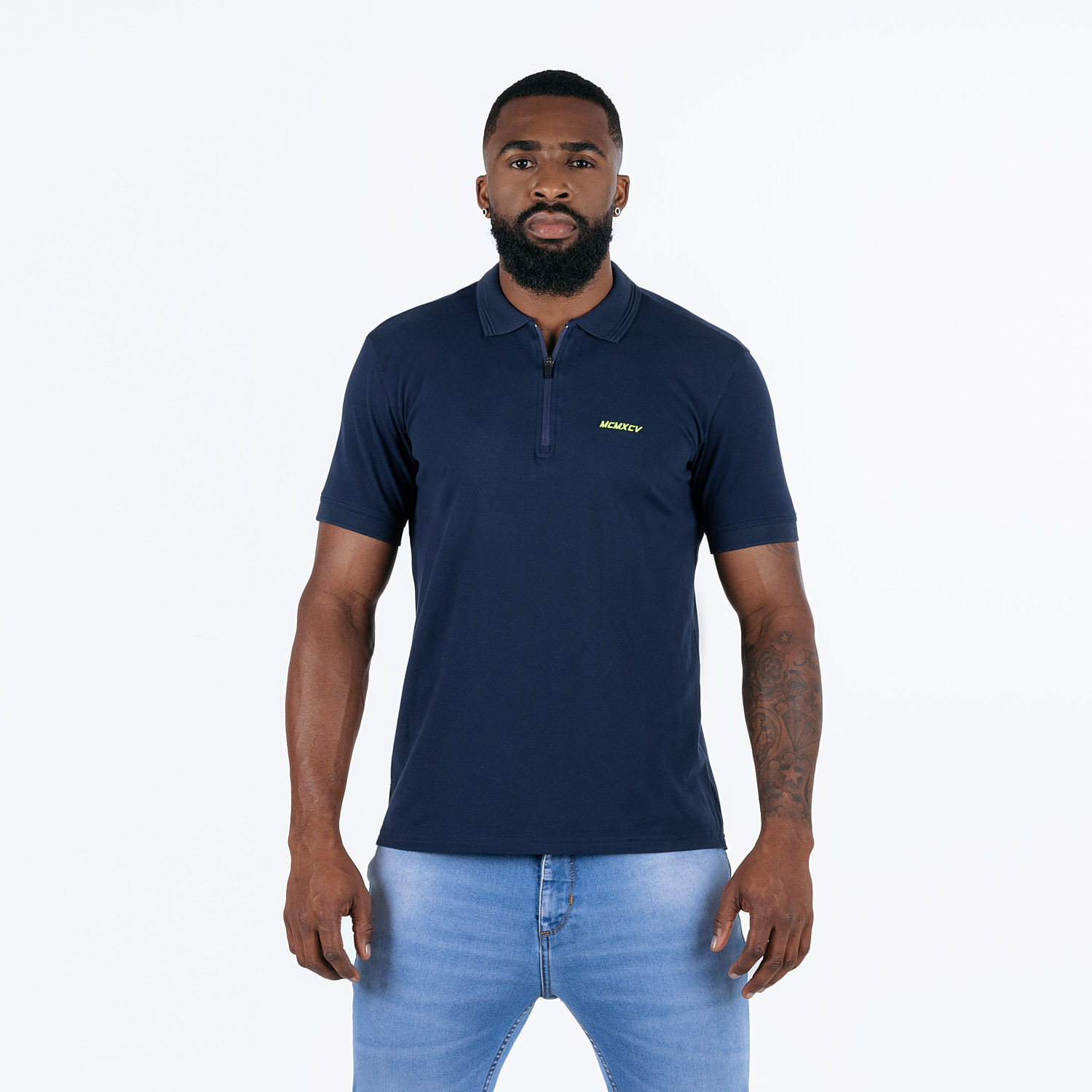 Polo Manga Corta Color Azul Noche Para Hombre