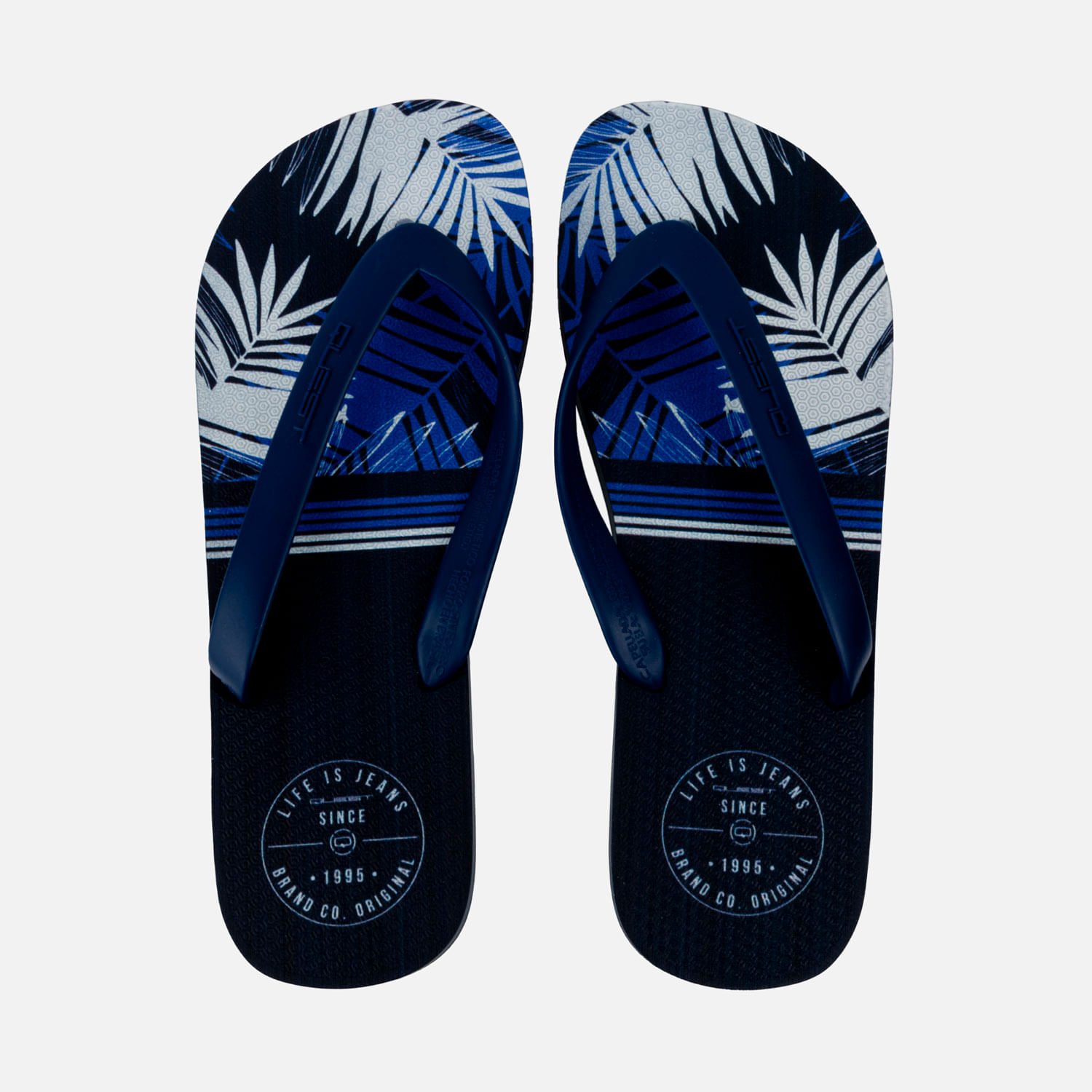 Sandalias Tres Puntadas Color Azul Oscuro Para Hombre