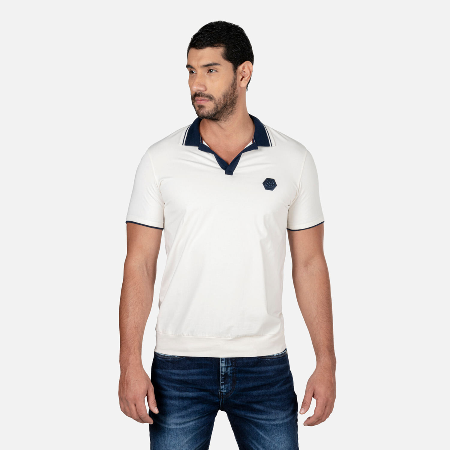 Polo Manga Corta Color Ivory Para Hombre