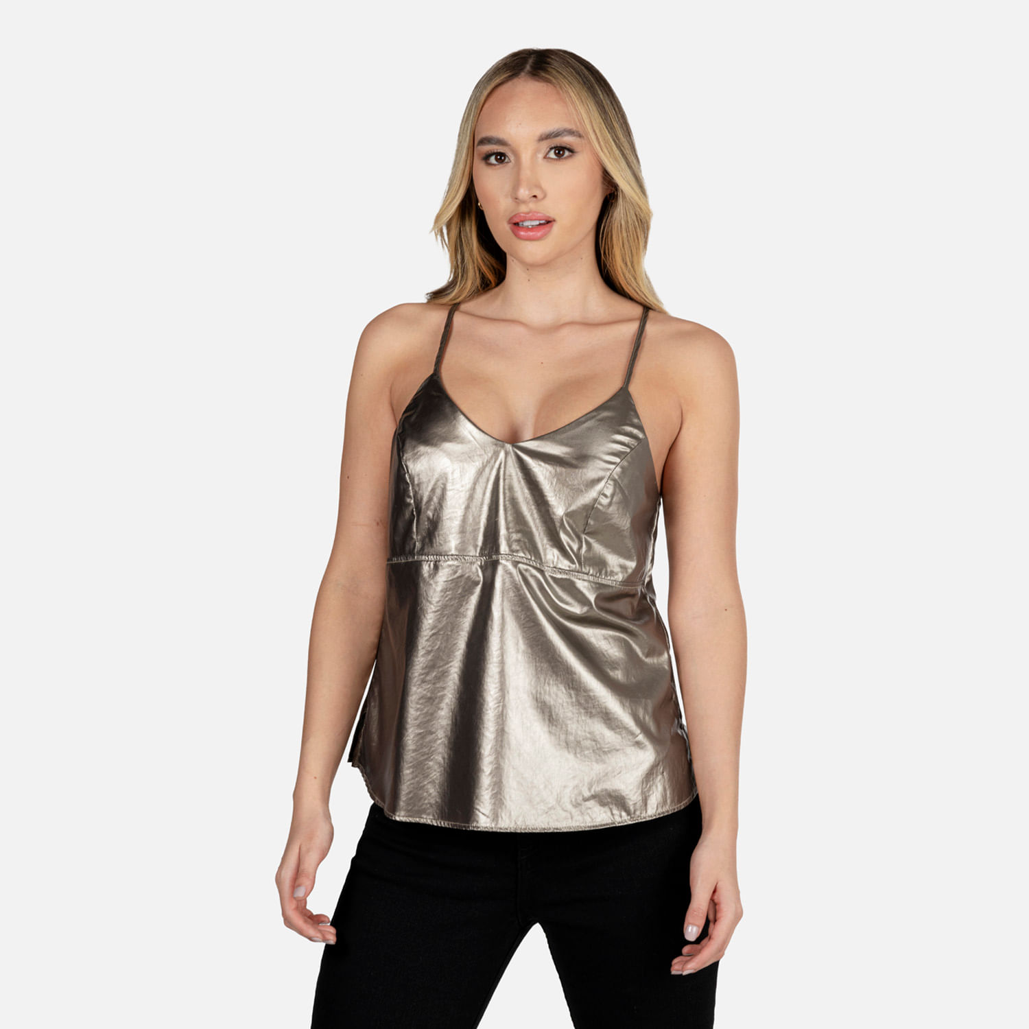 Blusa Tiras Color Cobre Para Mujer