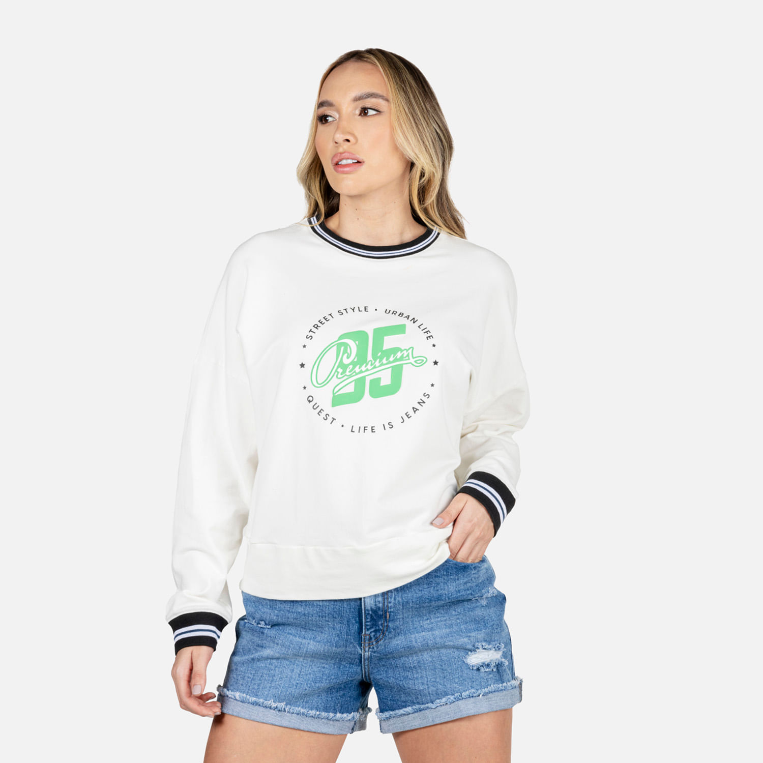 Buzo Cerrado Color Ivory Para Mujer