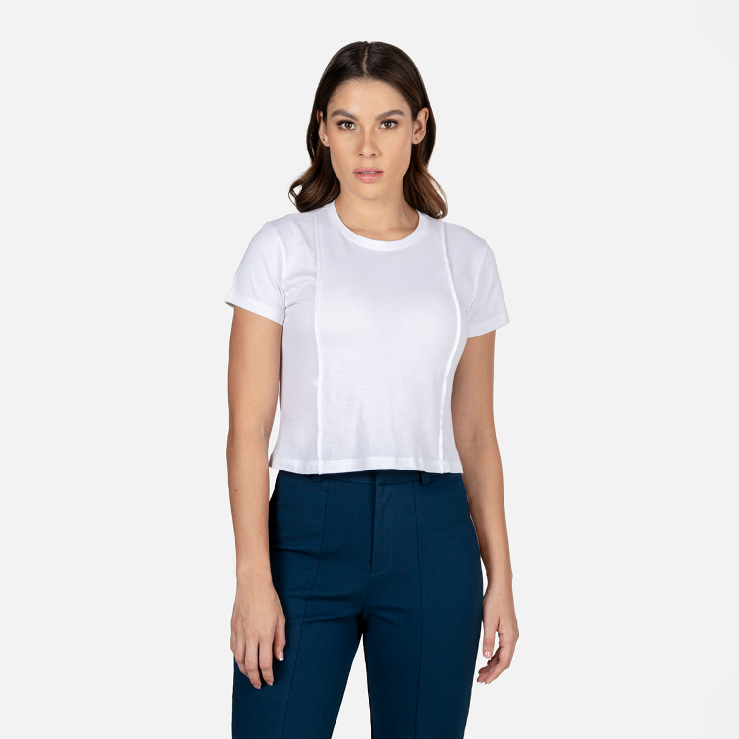 Camiseta Manga Corta Color Blanco Para Mujer