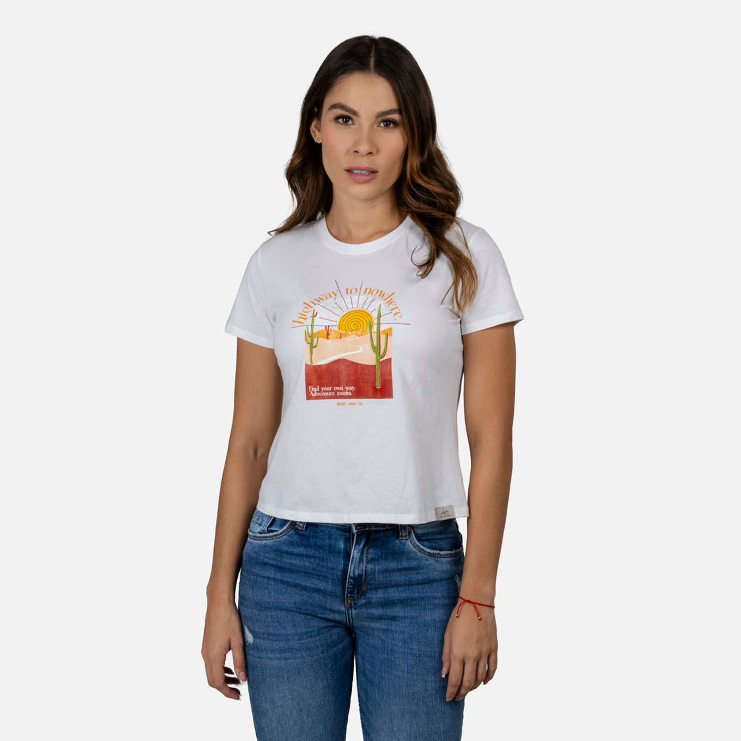 Camiseta Manga Corta Color Ivory Para Mujer