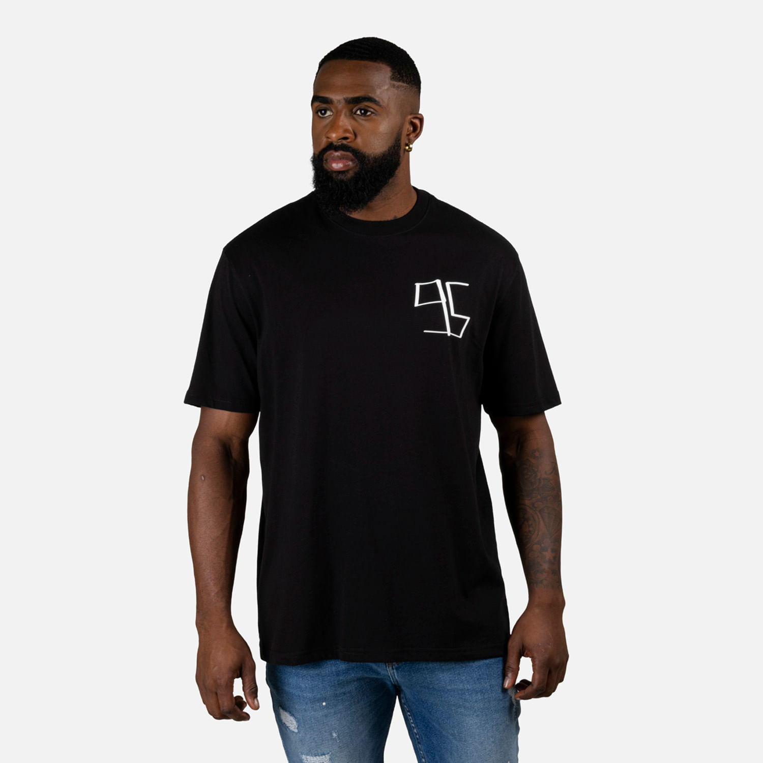 Camiseta Manga Corta Color Negro Para Hombre