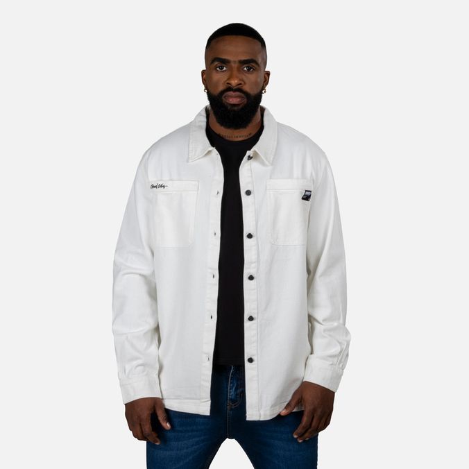 Chaqueta Trucker Color Blanco Para Hombre